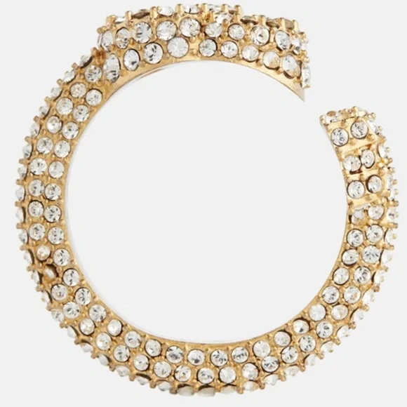 GUCCI ππ Gold Crystal Embellishment Double G Ring - Size 6/7 NWT - Picture 8 of 11